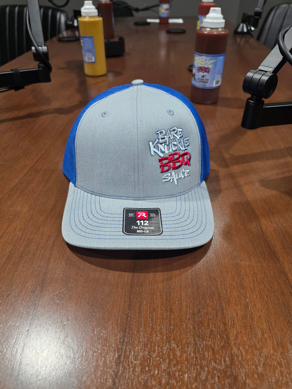 Bare Knuckle BBQ Trucker Hat - Blue / Grey - Richardson 112 Embroidered