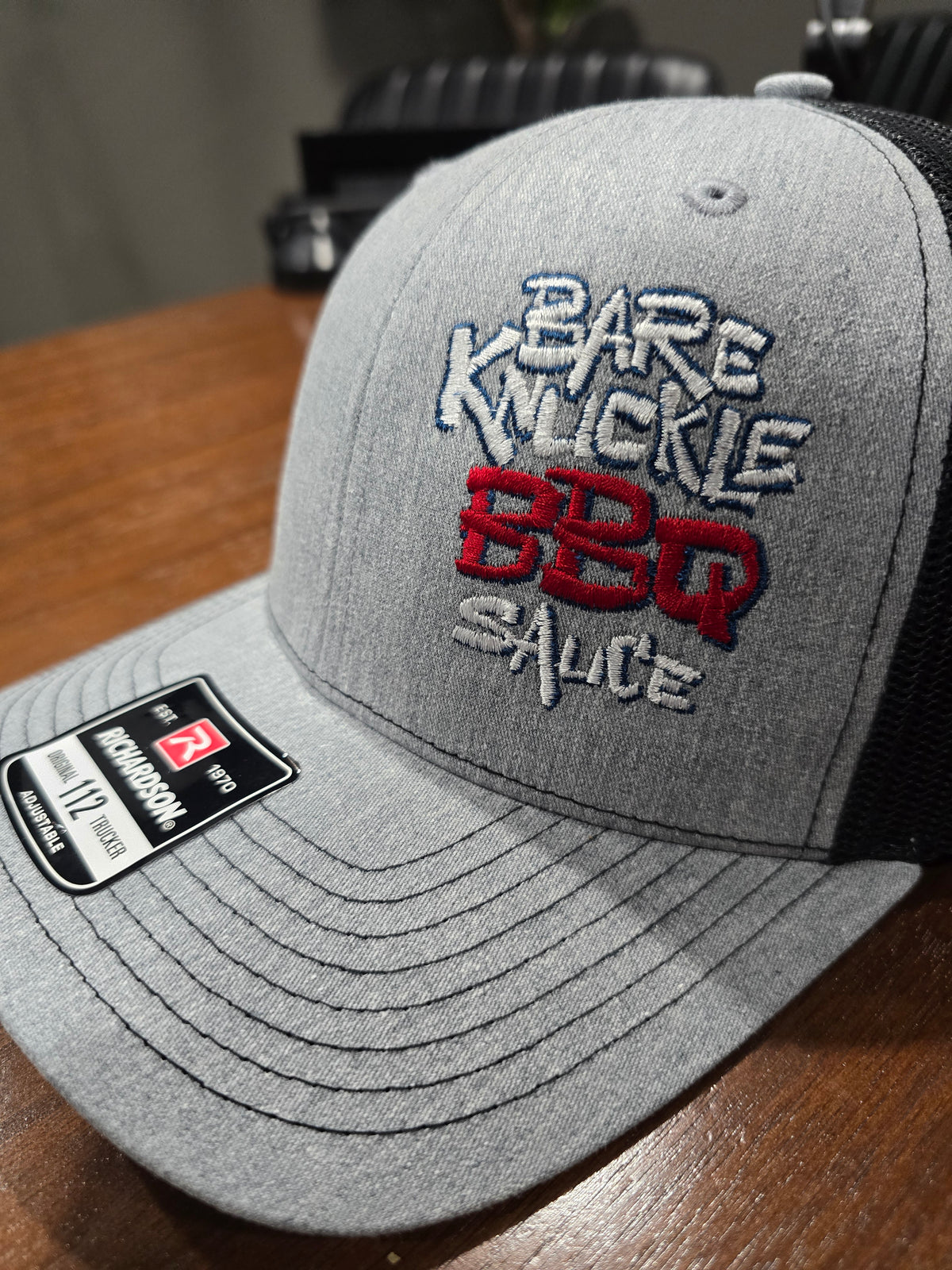 Bare Knuckle BBQ Trucker Hat - Black / Grey - Richardson 112 Embroidered
