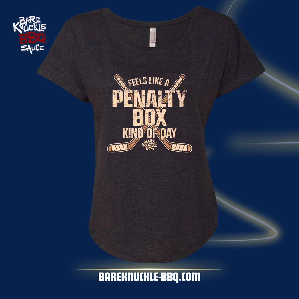 Bare Knuckle BBQ Penalty Box Women's T-Shirt | Relaxed Fit Triblend | Hockey Mom Tee