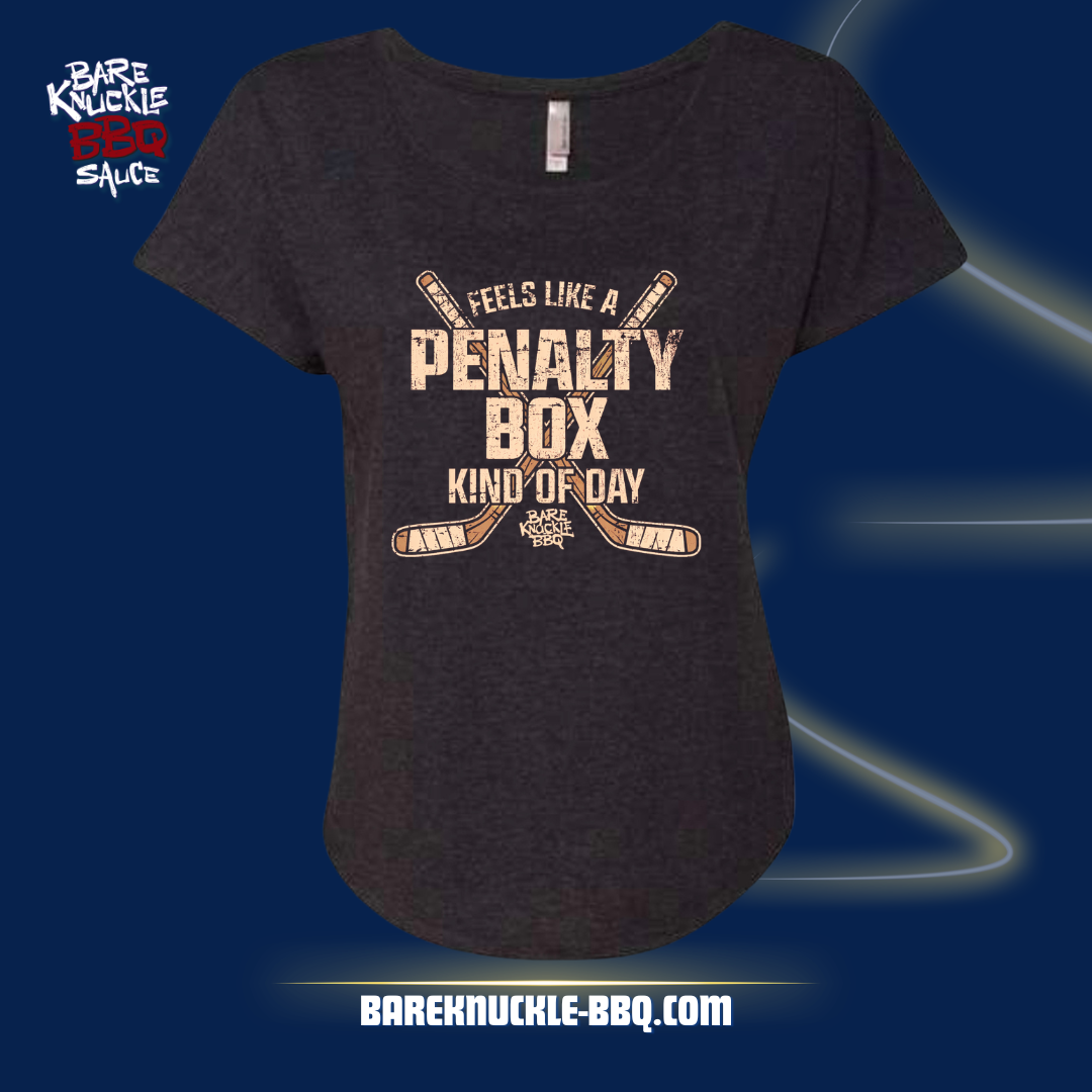 Bare Knuckle BBQ Penalty Box Women's T-Shirt | Relaxed Fit Triblend | Hockey Mom Tee
