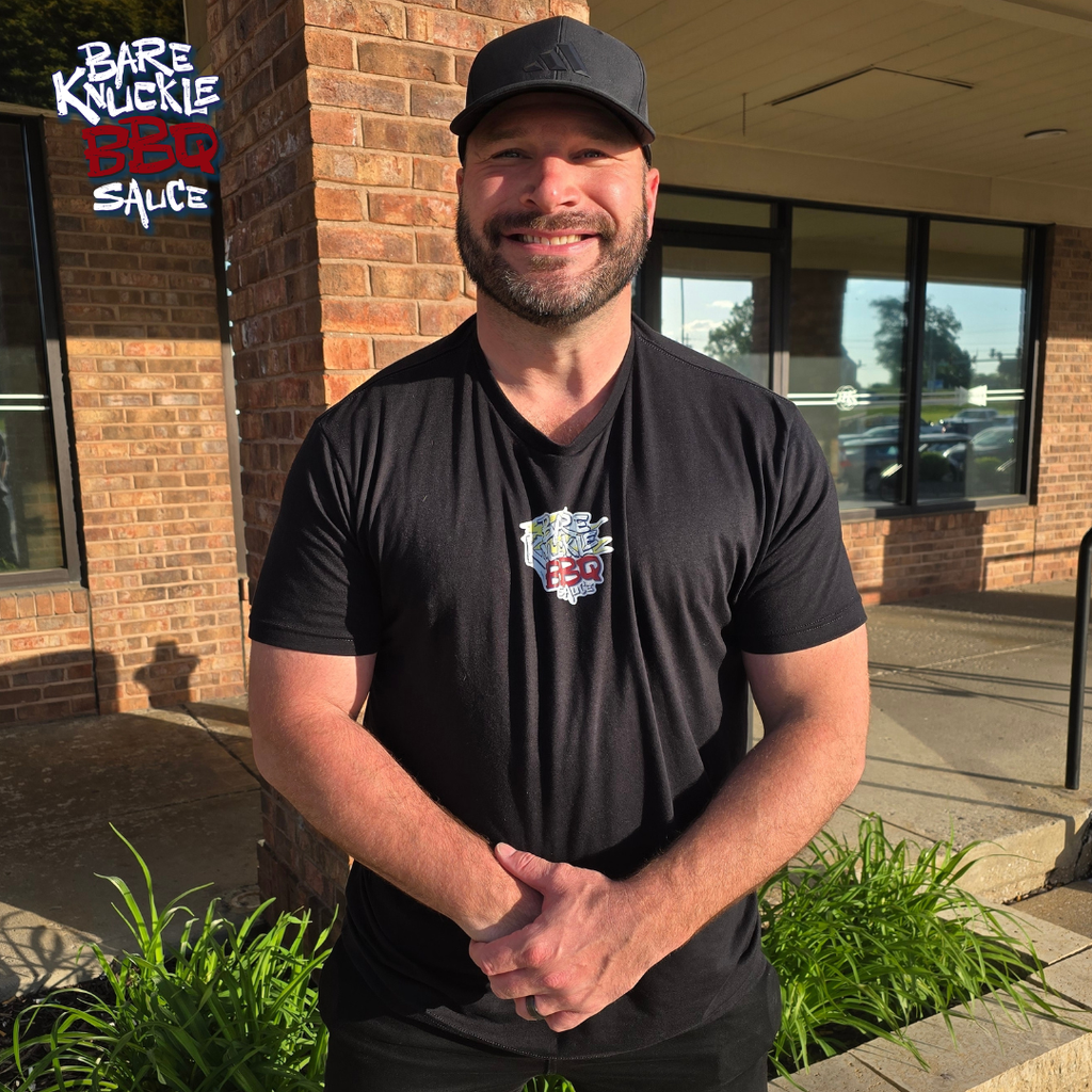 Bare Knuckle BBQ Hockey Crew T-Shirt | Unisex Triblend | St. Louis BBQ