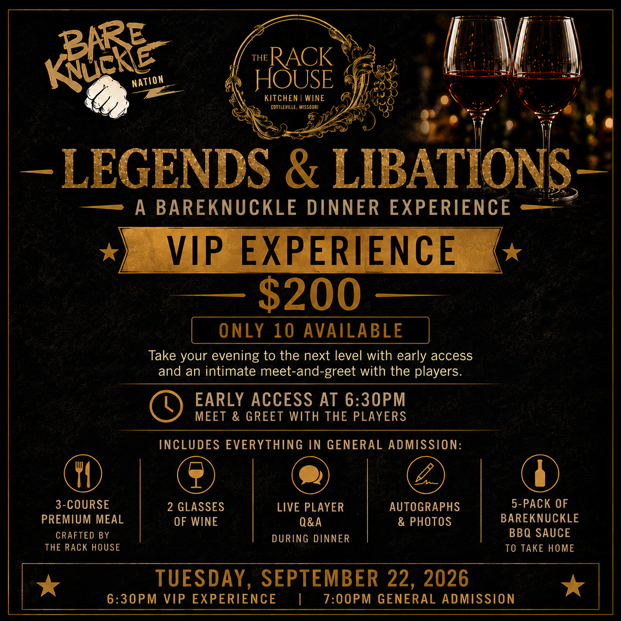 VIP = Rackhouse Dinner Experience