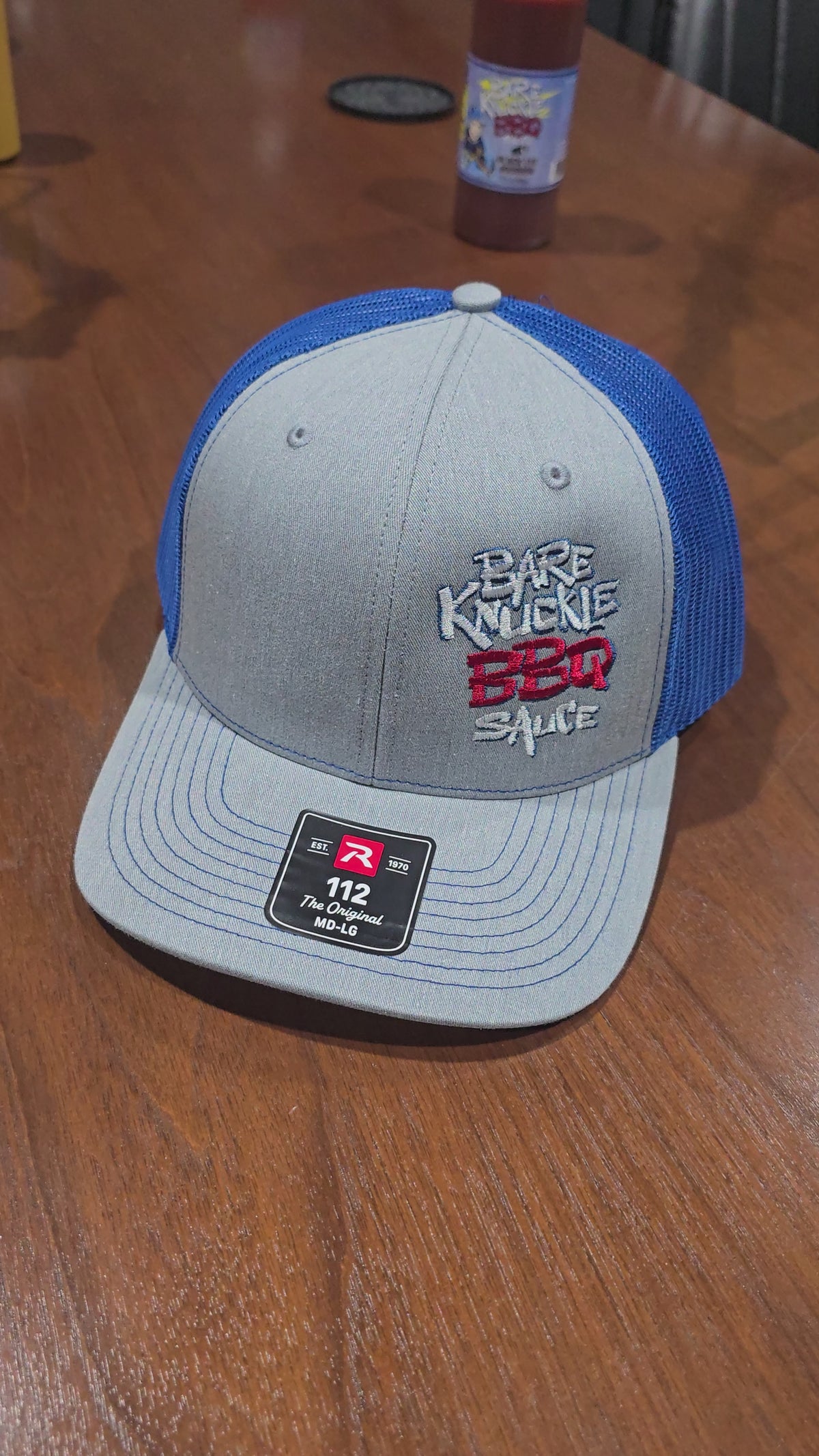 Bare Knuckle BBQ Trucker Hat - Blue / Grey - Richardson 112 Embroidered